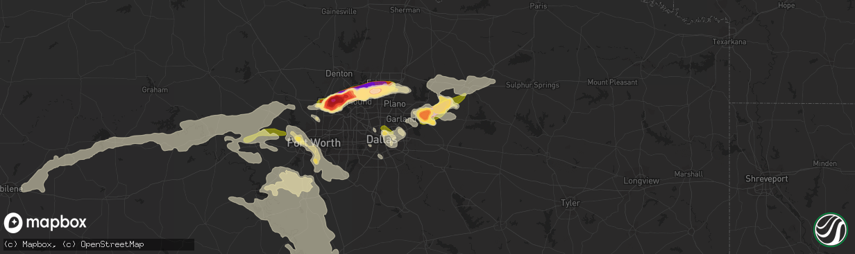 Hail map in Rockwall, TX on June 11, 2023