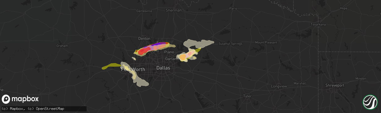 Hail map in Royse City, TX on June 11, 2023