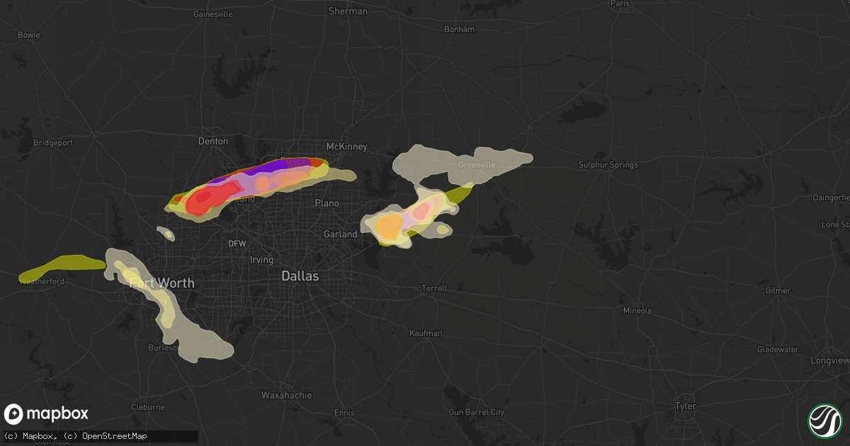 Hail map in Royse City, TX on June 11, 2023