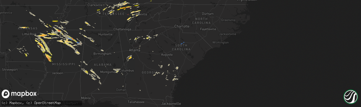Hail map in South Carolina on June 11, 2023