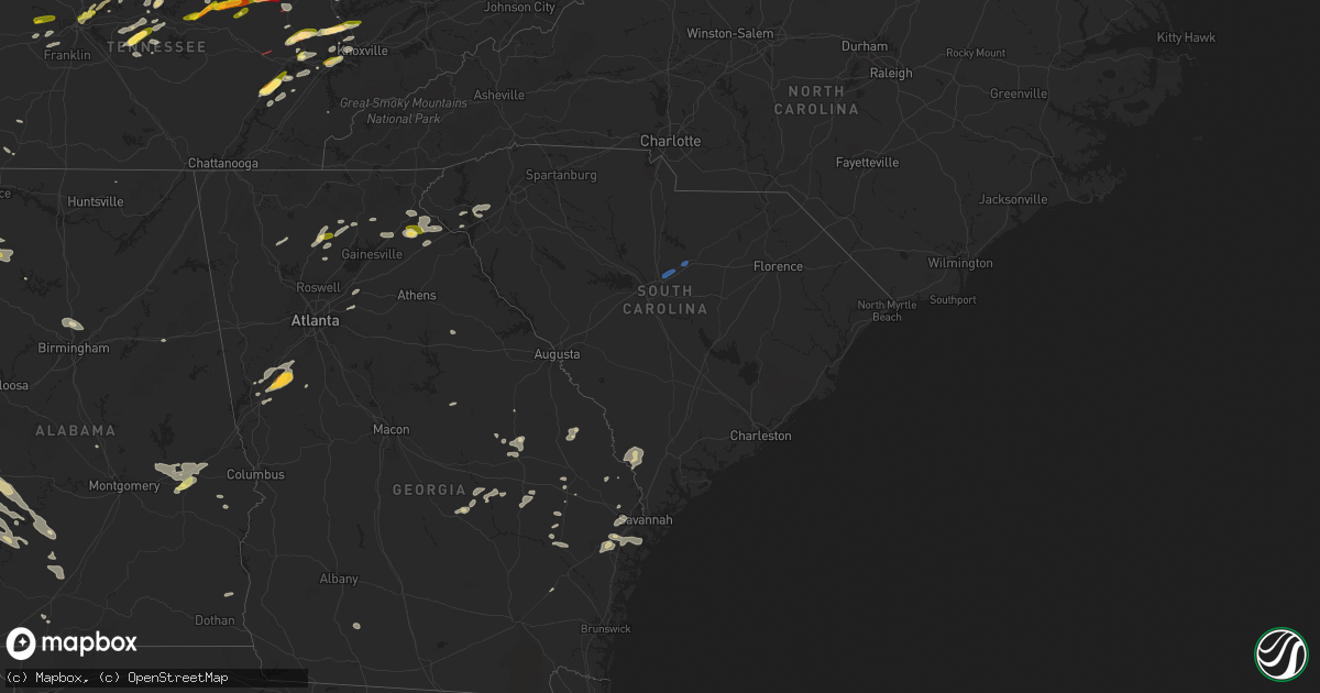 Hail map in South Carolina on June 11, 2023