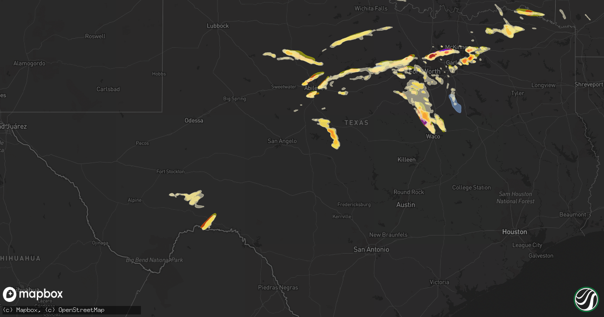 Hail map in Texas on June 11, 2023