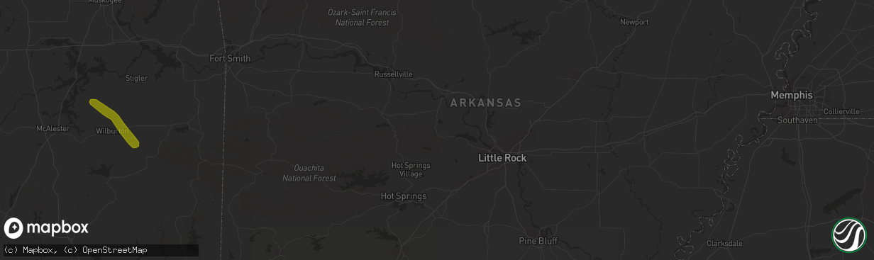 Hail map in Tuskegee, AL on June 11, 2023