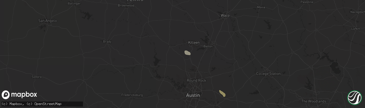 Hail map in Briggs, TX on June 11, 2024