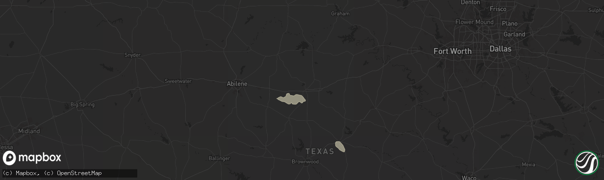 Hail map in Cisco, TX on June 11, 2024