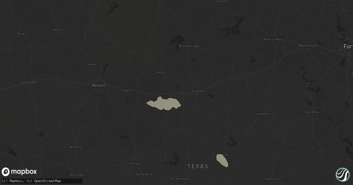Hail map in Cisco, TX on June 11, 2024