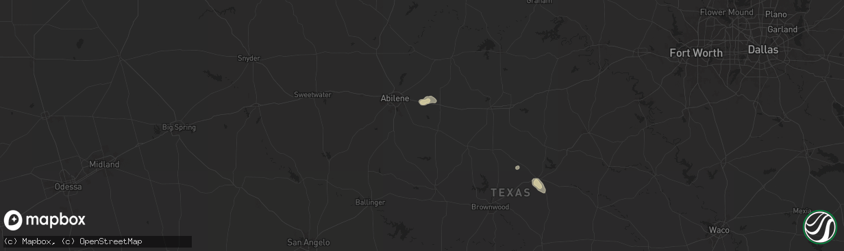 Hail map in Clyde, TX on June 11, 2024