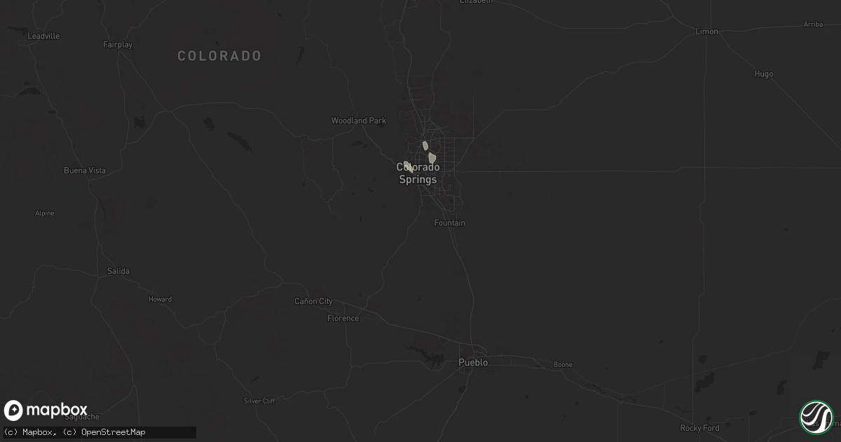 Hail map in Colorado Springs, CO on June 11, 2024