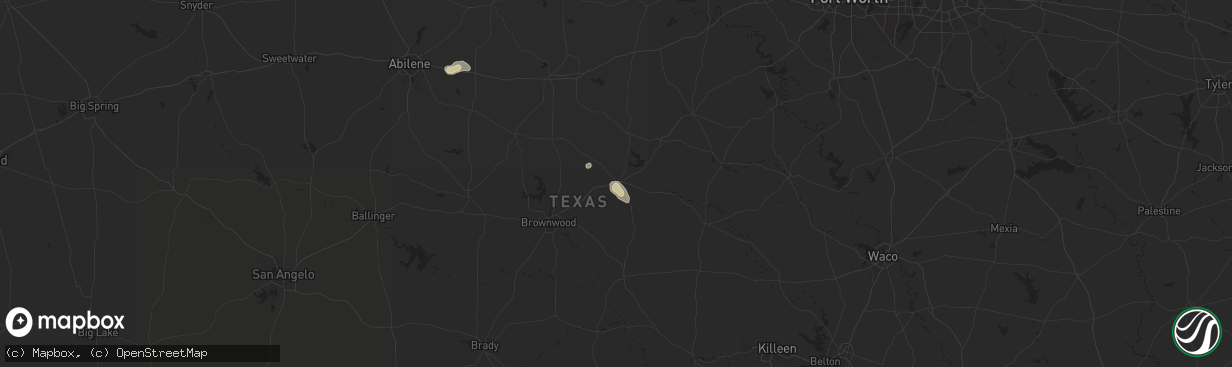Hail map in Comanche, TX on June 11, 2024
