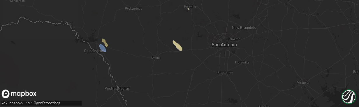 Hail map in D Hanis, TX on June 11, 2024