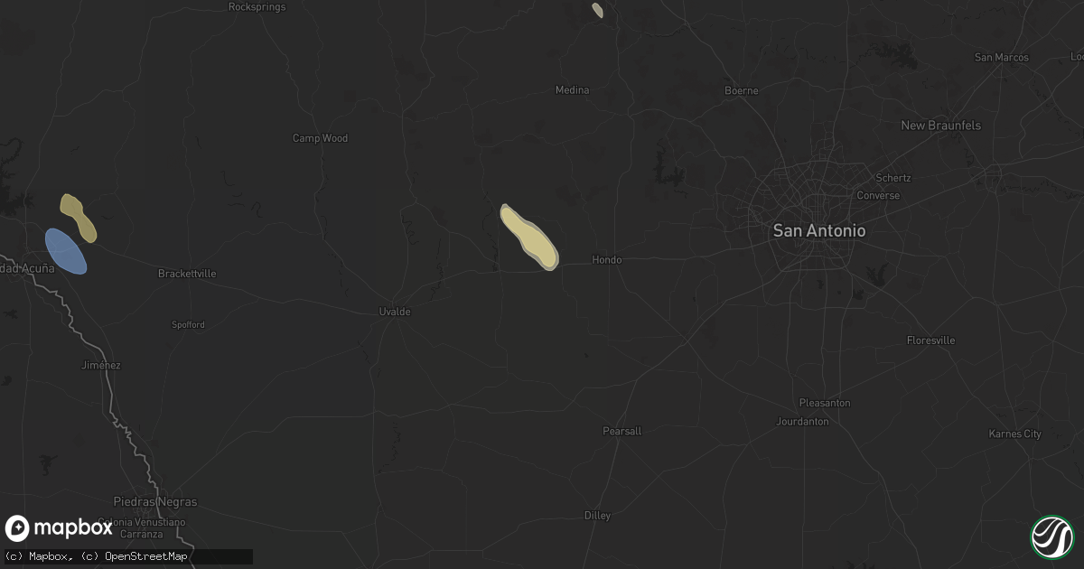 Hail map in D Hanis, TX on June 11, 2024