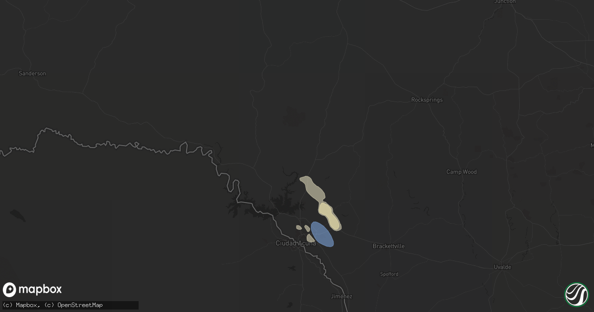 Hail map in Del Rio, TX on June 11, 2024
