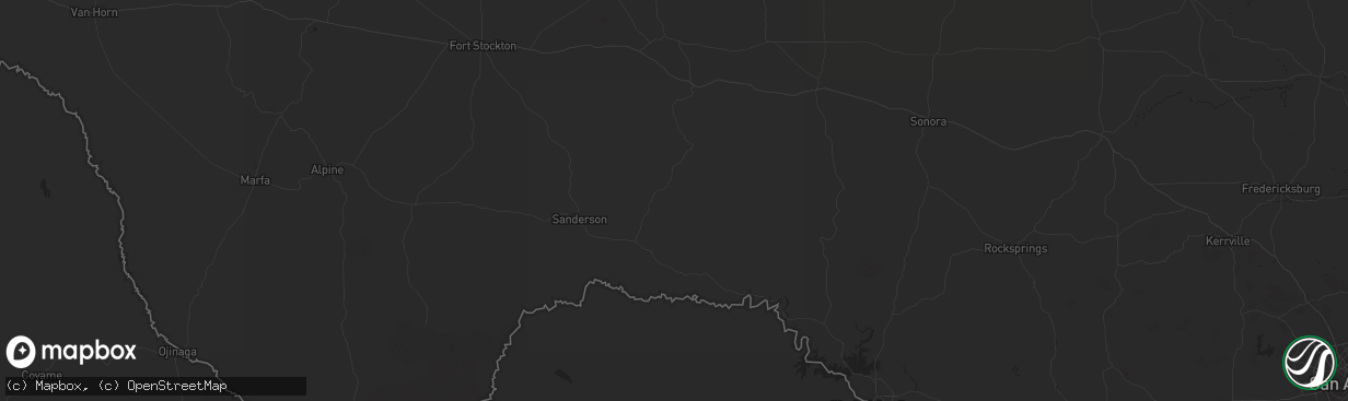 Hail map in Dryden, TX on June 11, 2024