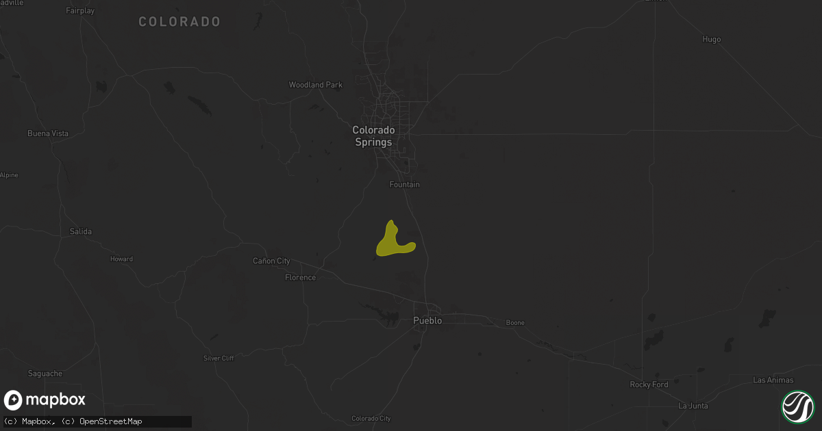 Hail map in Fountain, CO on June 11, 2024
