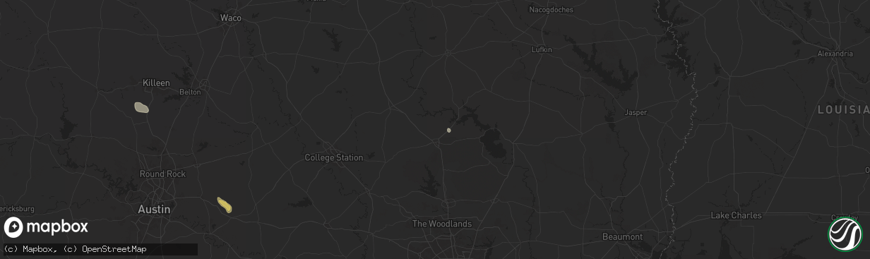 Hail map in Huntsville, TX on June 11, 2024