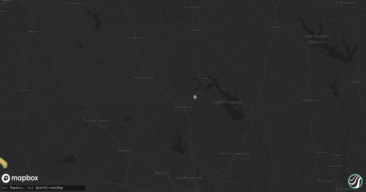 Hail map in Huntsville, TX on June 11, 2024