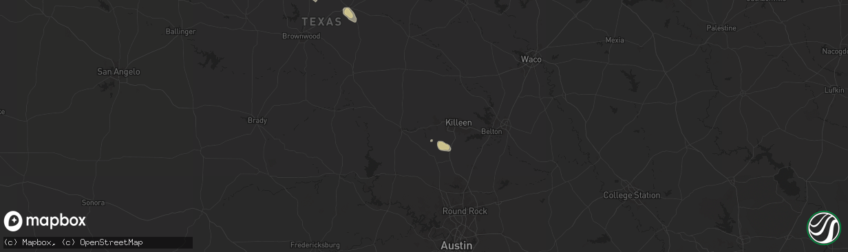 Hail map in Kempner, TX on June 11, 2024