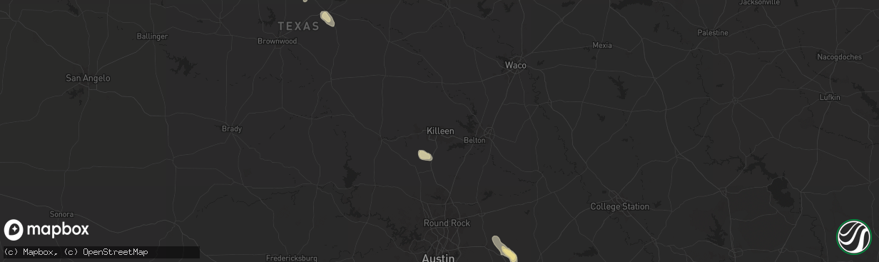 Hail map in Killeen, TX on June 11, 2024