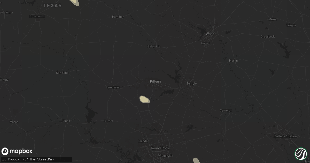 Hail map in Killeen, TX on June 11, 2024