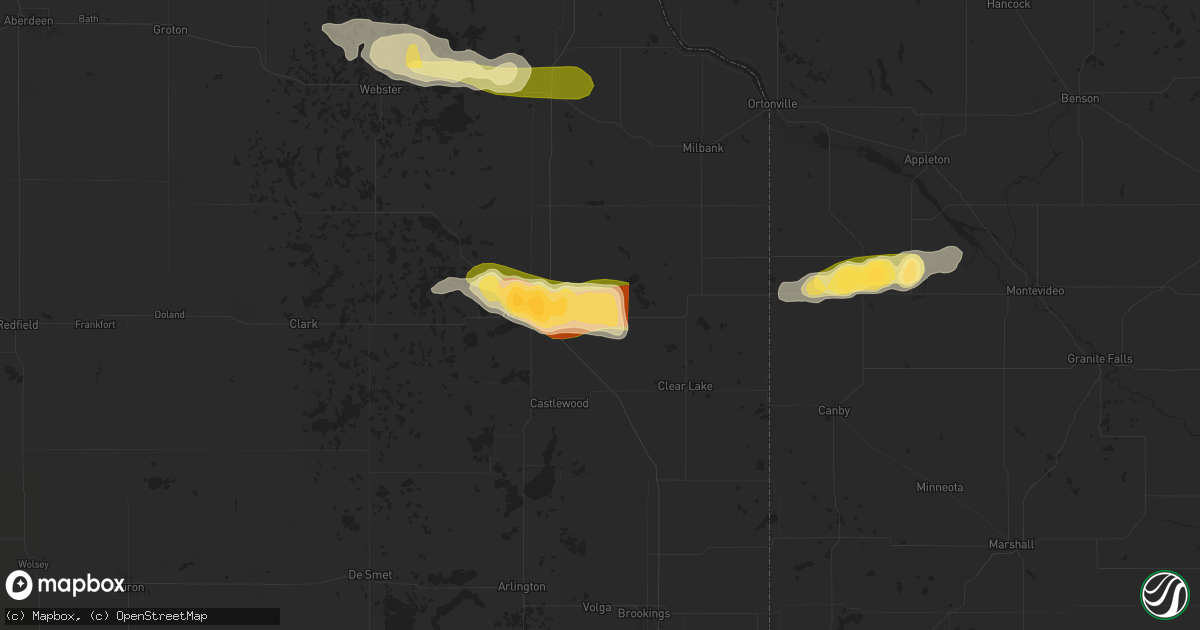 Hail map in Kranzburg, SD on June 11, 2024