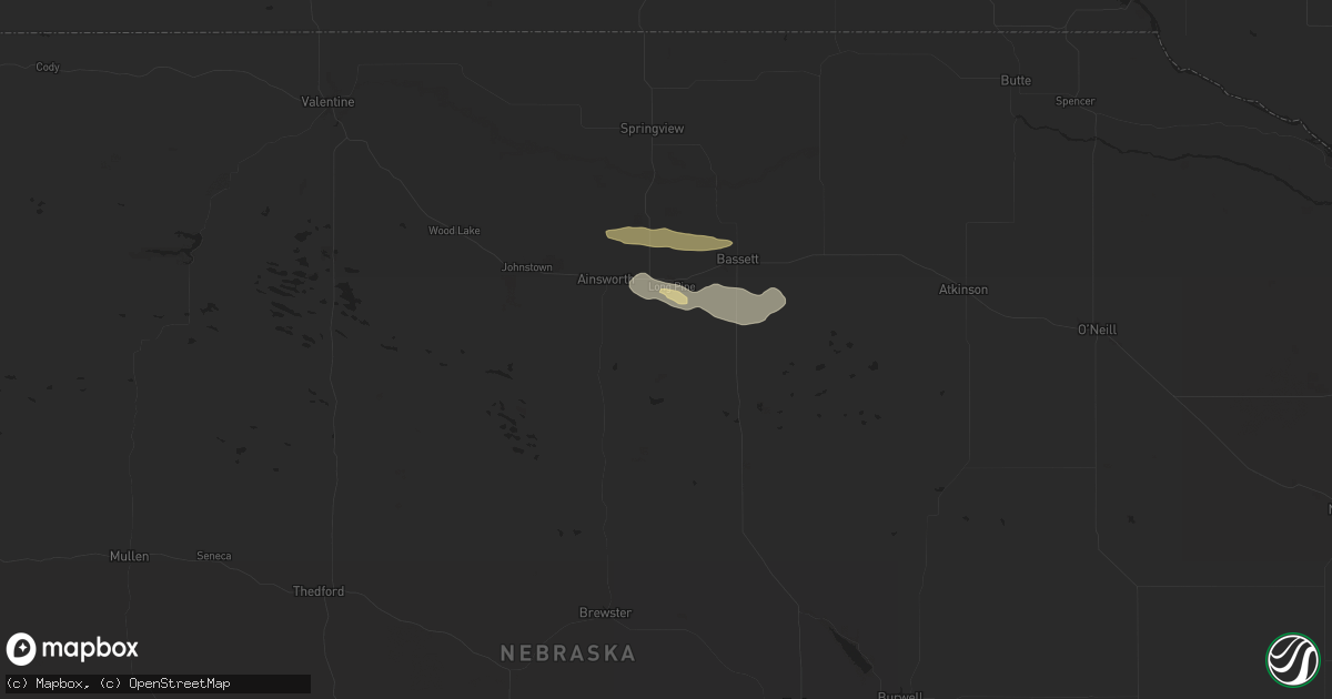 Hail map in Long Pine, NE on June 11, 2024