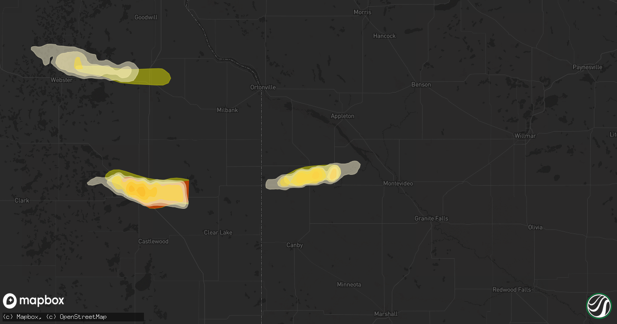 Hail map in Madison, MN on June 11, 2024