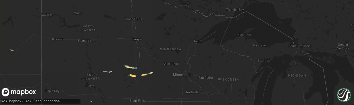 Hail map in Minnesota on June 11, 2024