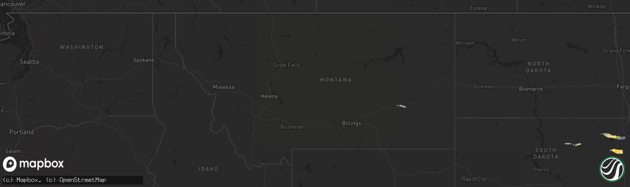 Hail map in Montana on June 11, 2024