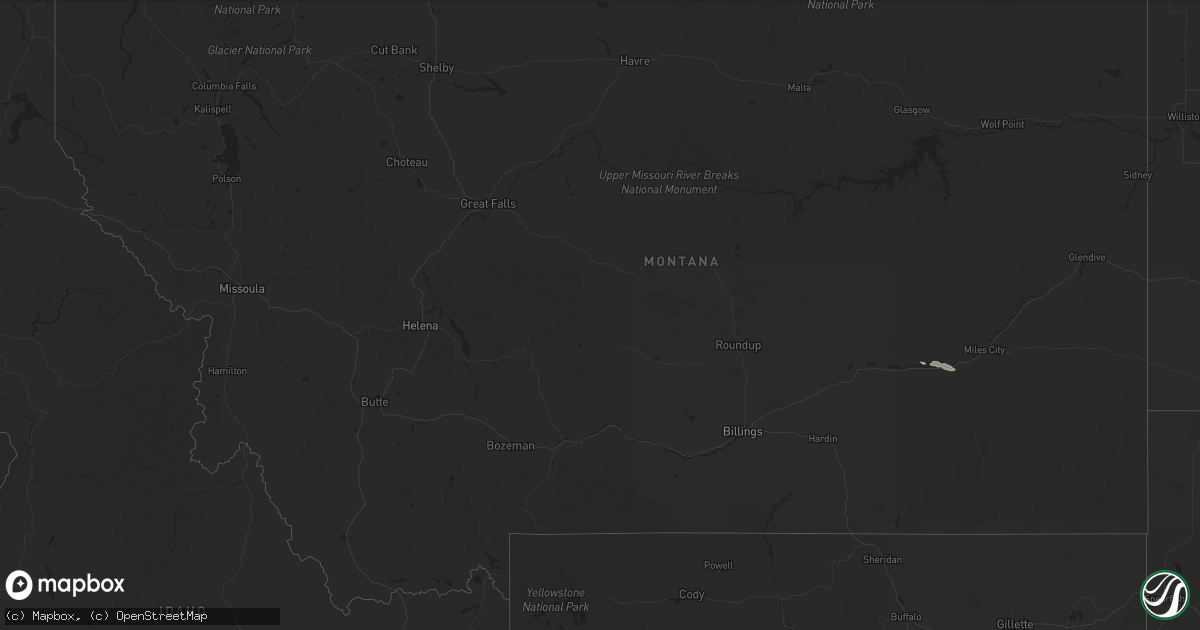 Hail map in Montana on June 11, 2024
