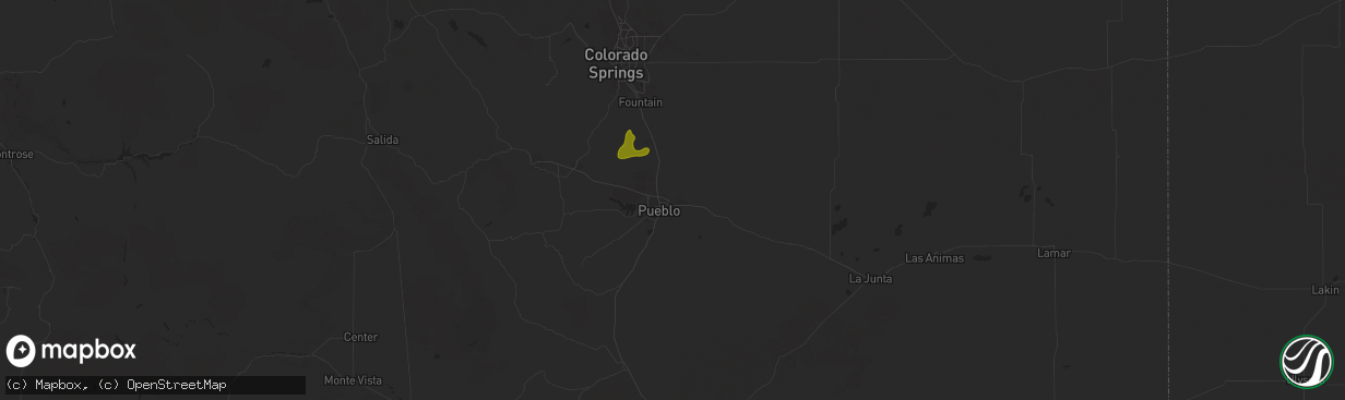 Hail map in Pueblo, CO on June 11, 2024