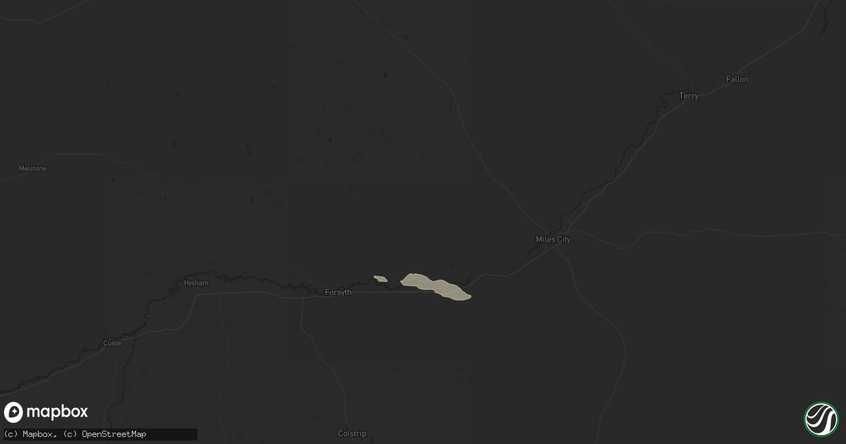 Hail map in Rosebud, MT on June 11, 2024
