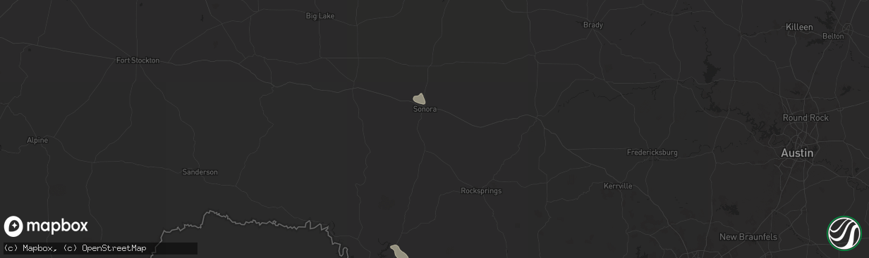 Hail map in Sonora, TX on June 11, 2024