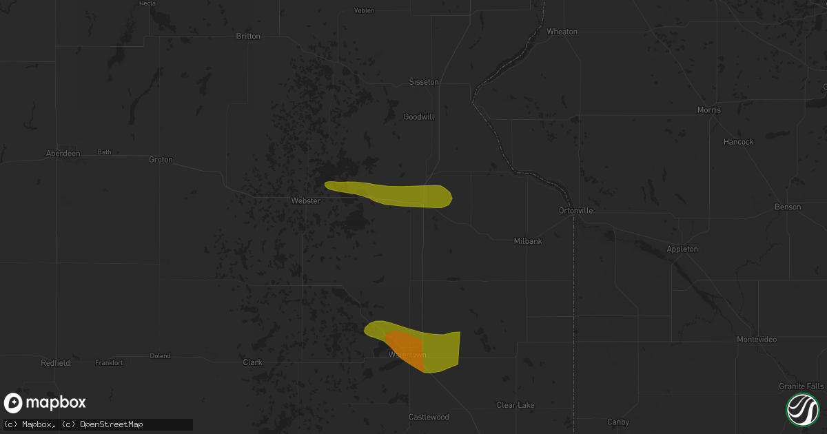 Hail map in Summit, SD on June 11, 2024