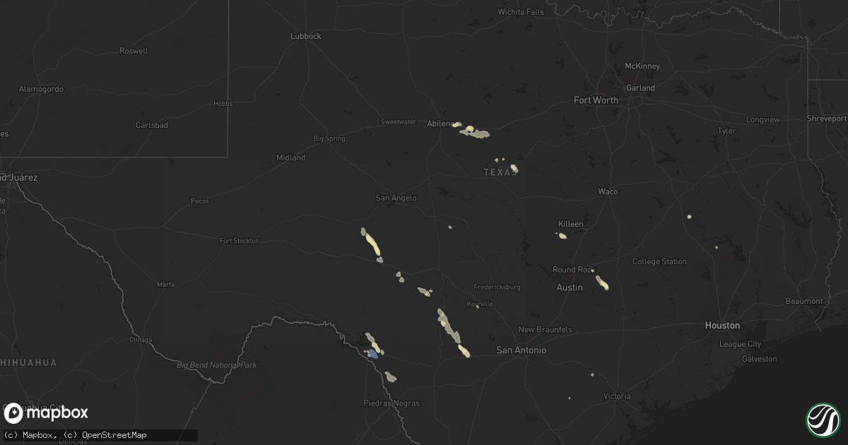 Hail map in Texas on June 11, 2024