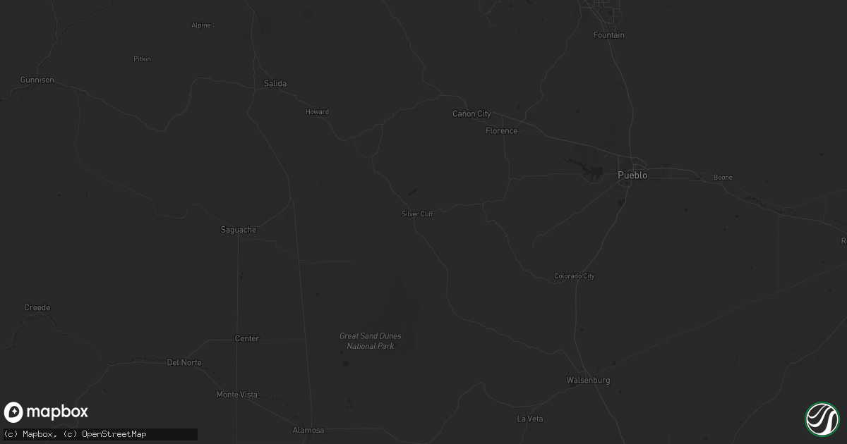 Hail map in Westcliffe, CO on June 11, 2024