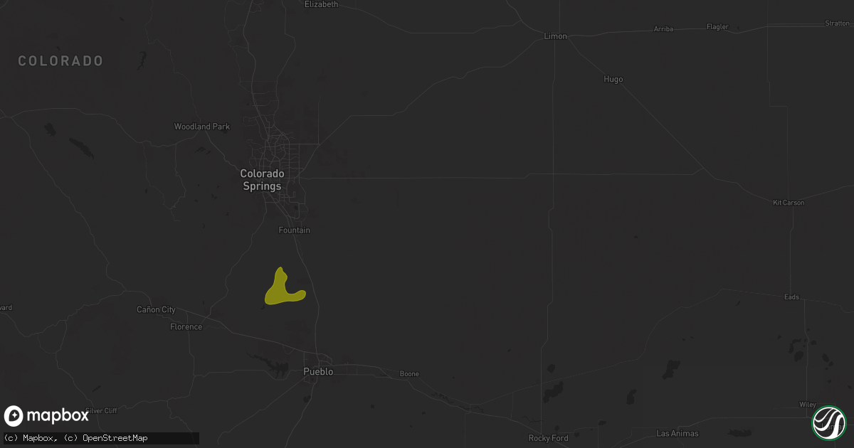 Hail map in Yoder, CO on June 11, 2024