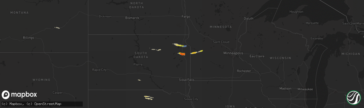 Hail map on June 11, 2024