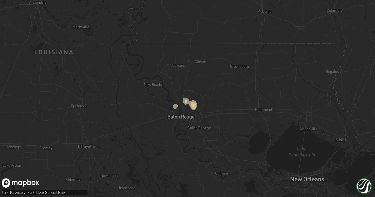 Hail map in Baker, LA on June 11, 2025