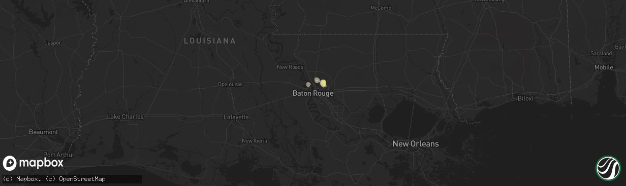 Hail map in Baton Rouge, LA on June 11, 2025