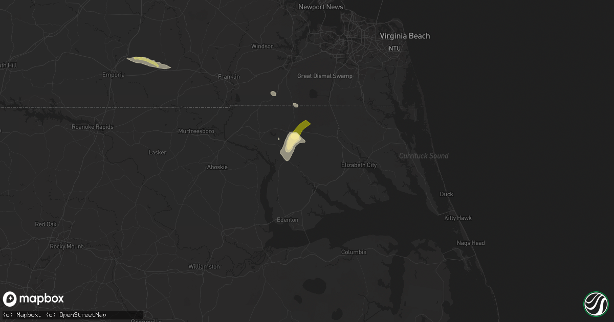 Hail map in Belvidere, NC on June 11, 2025