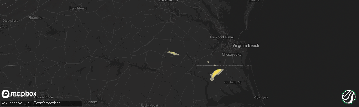 Hail map in Capron, VA on June 11, 2025