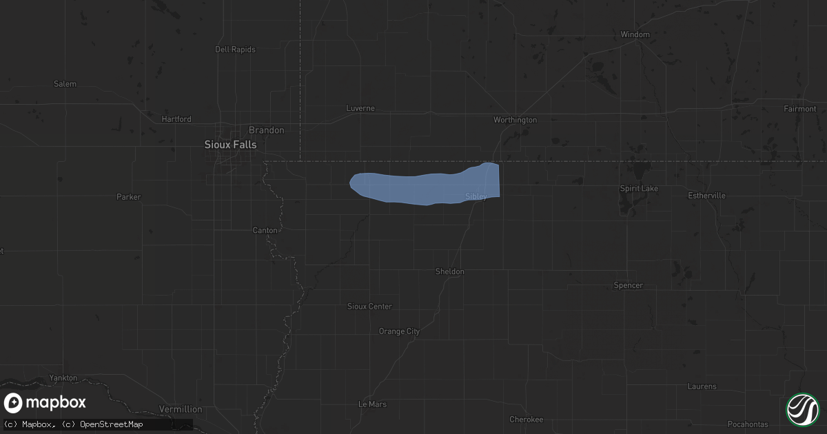 Hail map in George, IA on June 11, 2025