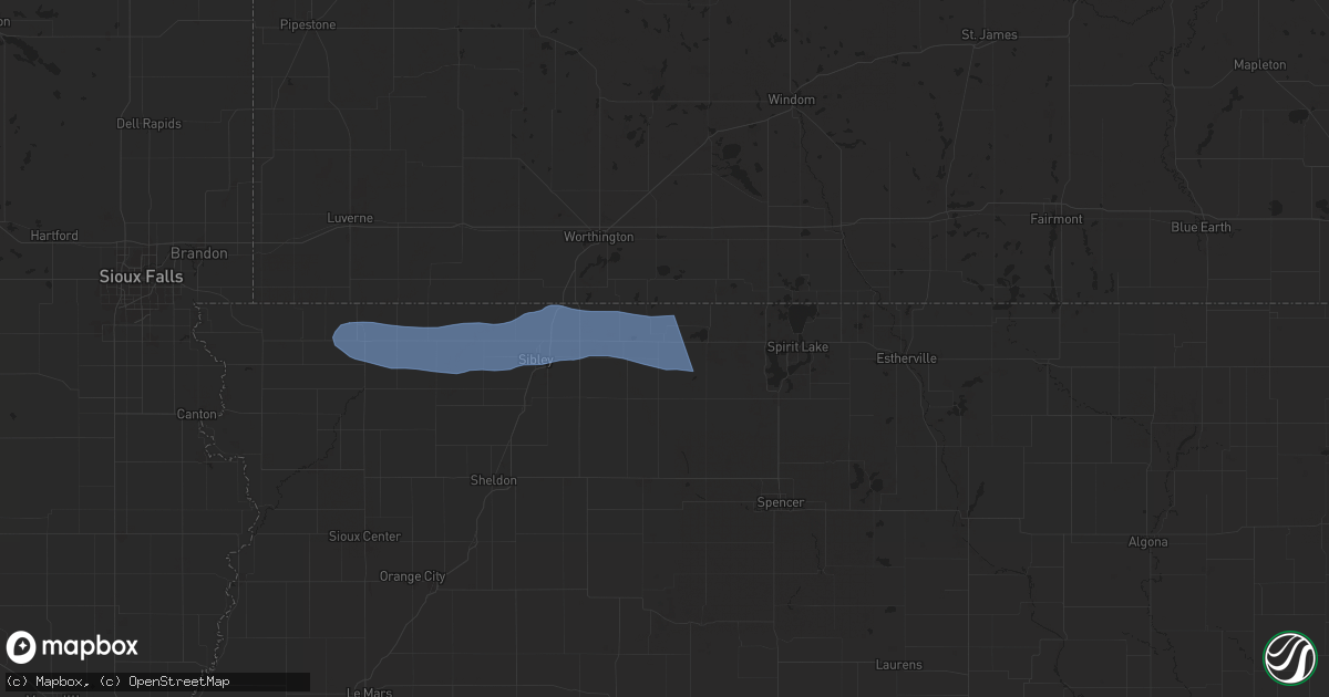 Hail map in Harris, IA on June 11, 2025