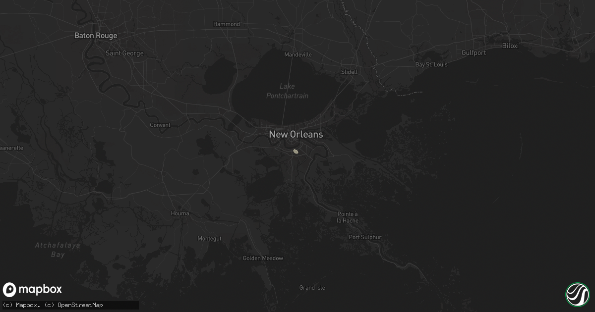 Hail map in Harvey, LA on June 11, 2025