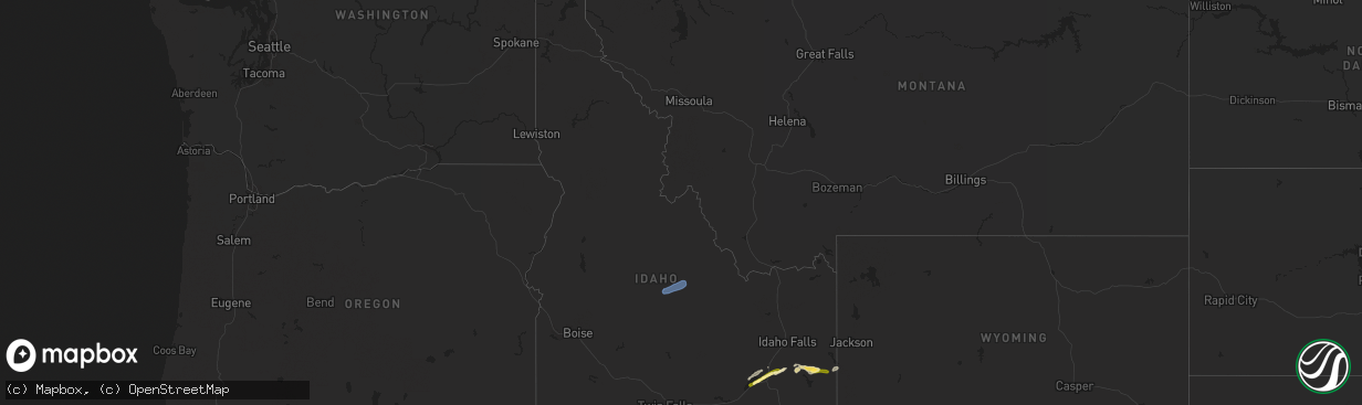 Hail map in Idaho on June 11, 2025