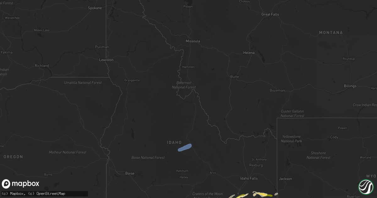 Hail map in Idaho on June 11, 2025