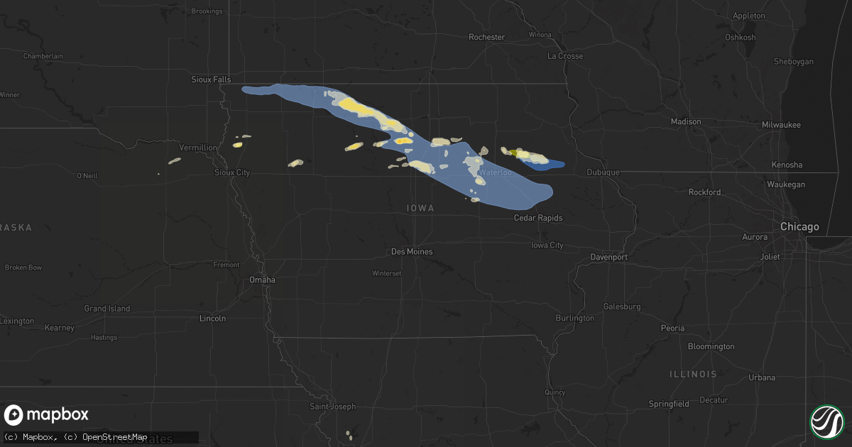 Hail map in Iowa on June 11, 2025