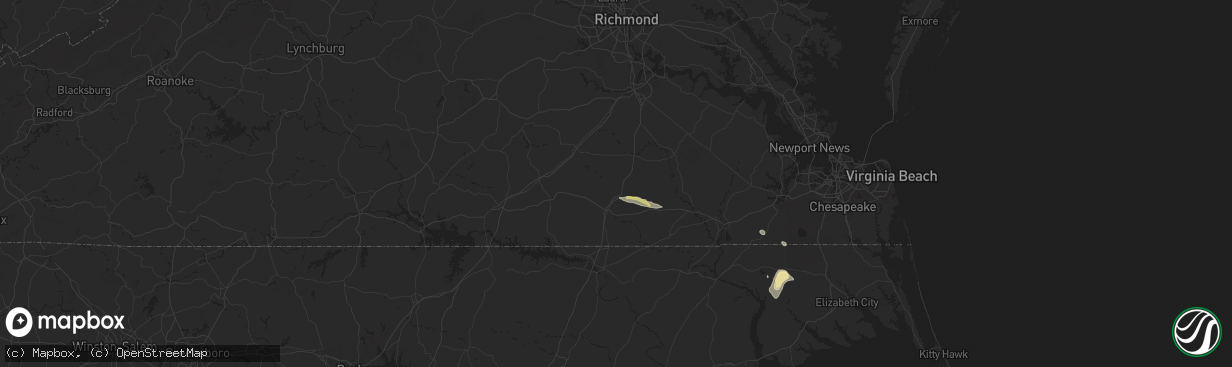 Hail map in Jarratt, VA on June 11, 2025