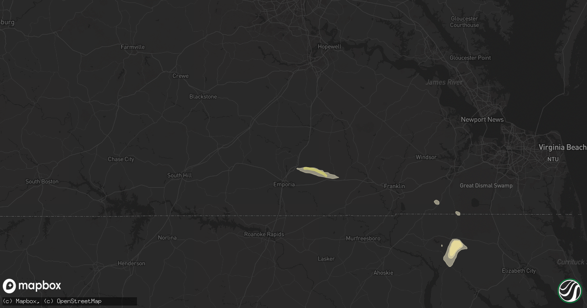 Hail map in Jarratt, VA on June 11, 2025