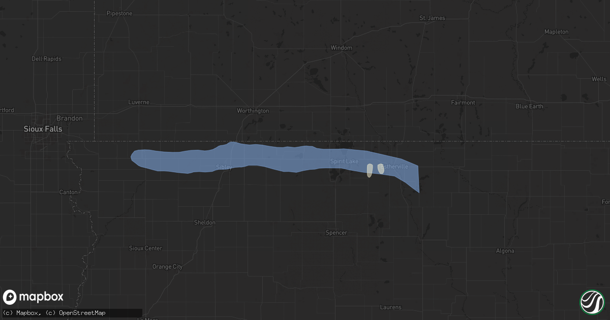 Hail map in Lake Park, IA on June 11, 2025